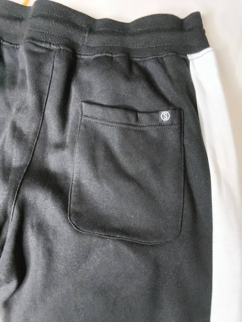 Black Men's Joggers with Multicolor Geometric Side Stripes